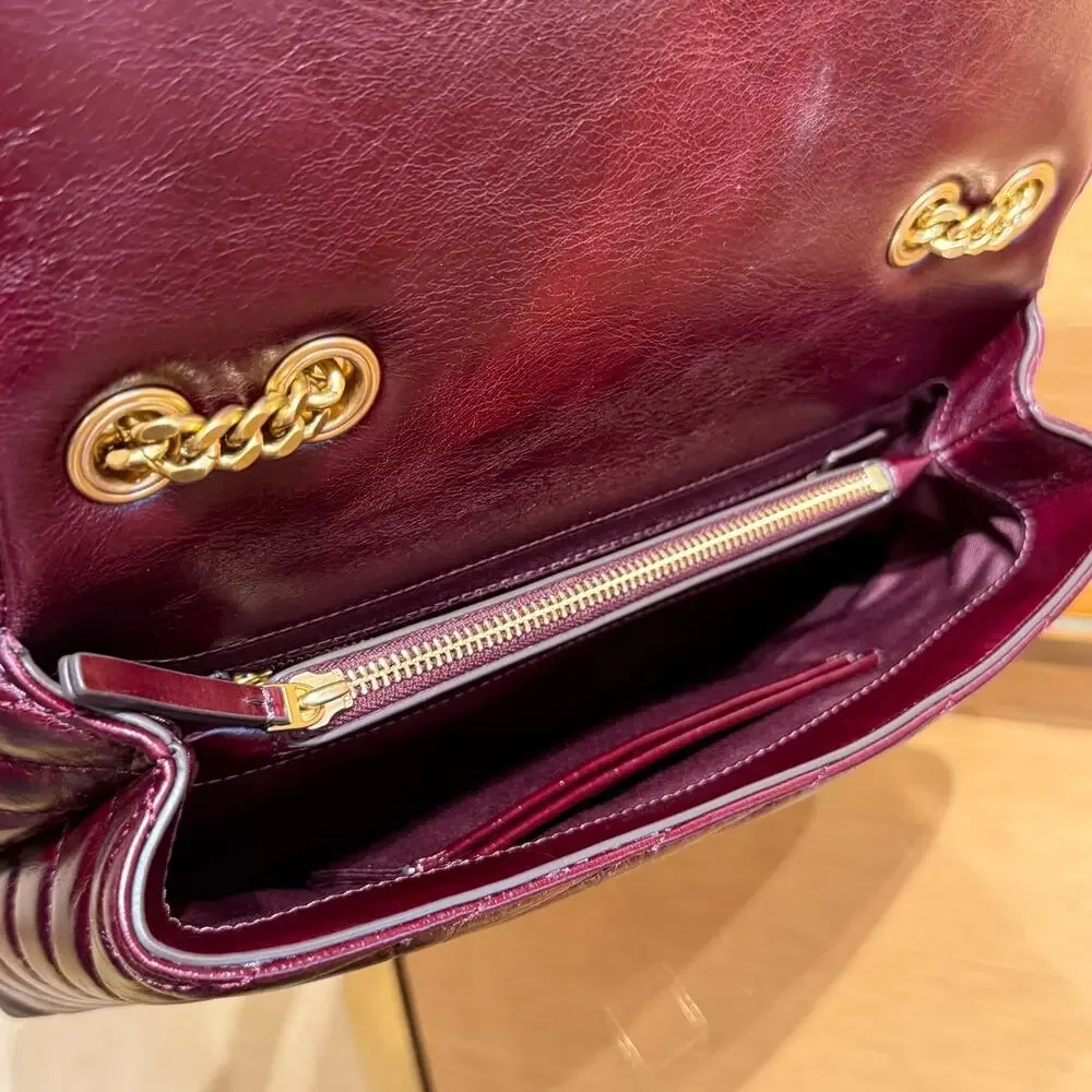 NEW‼️Tory Burch Willa Chevron Glazed Large Shoulder Bag 188185 $675